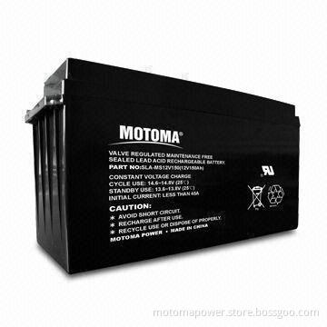 12V VRLA Rechargeable Battery with 150Ah Capacity, Suitable for Solar and Wind Energy System
